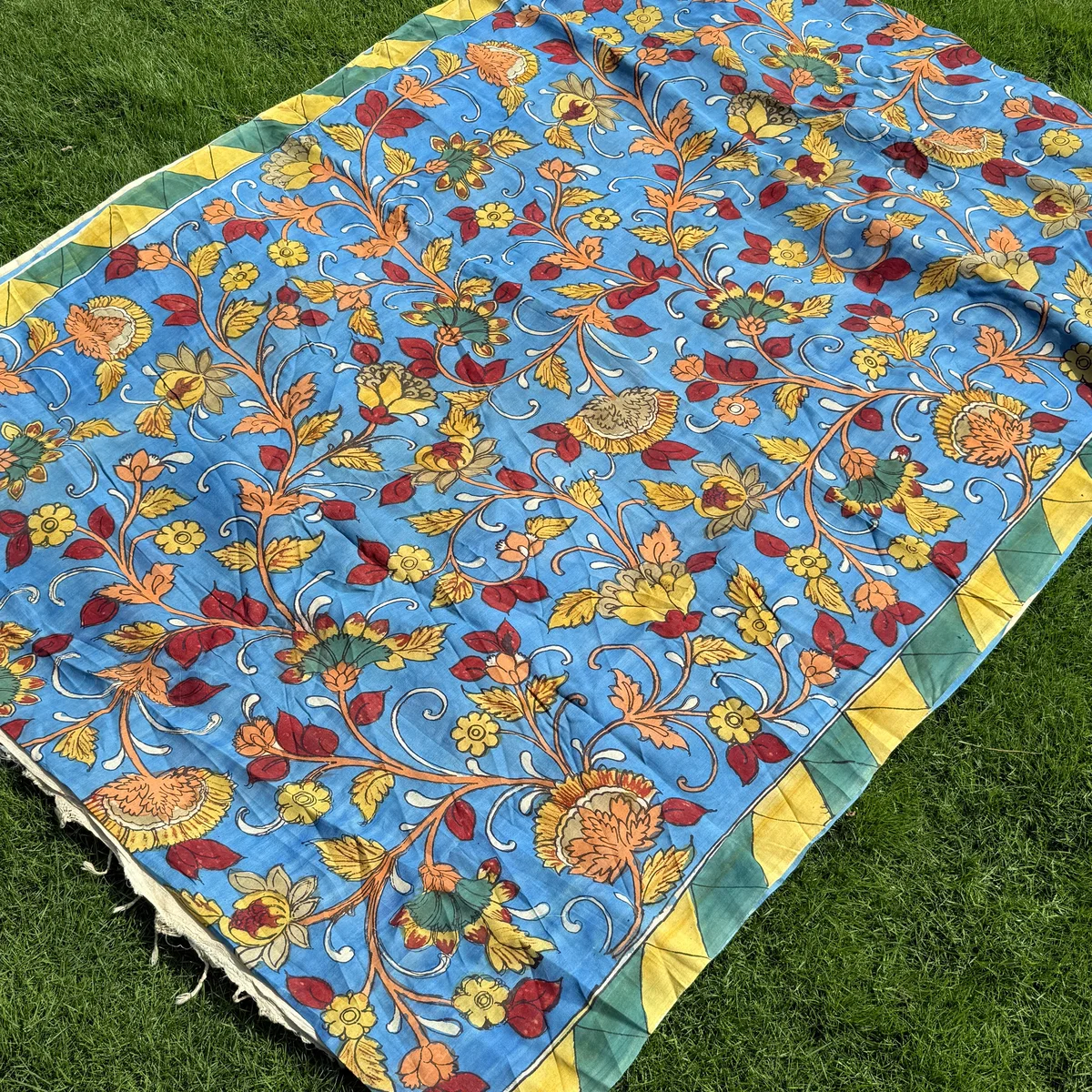 Pen Kalamkari chennuri silk saree thumbnail 3
