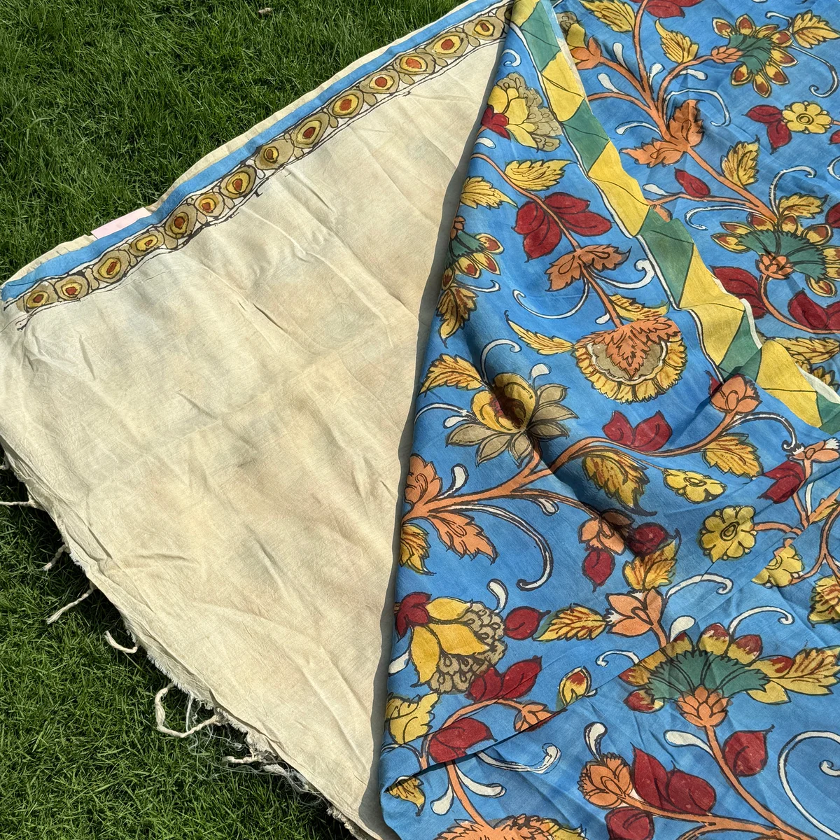 Pen Kalamkari chennuri silk saree thumbnail 4