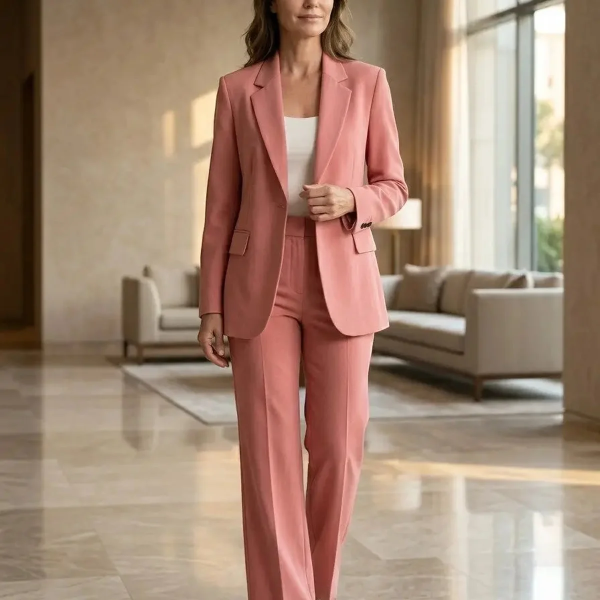 Women's Tailored Blazer and Trousers Suit | Elegant All-Season Two-Piece Set - Image 1