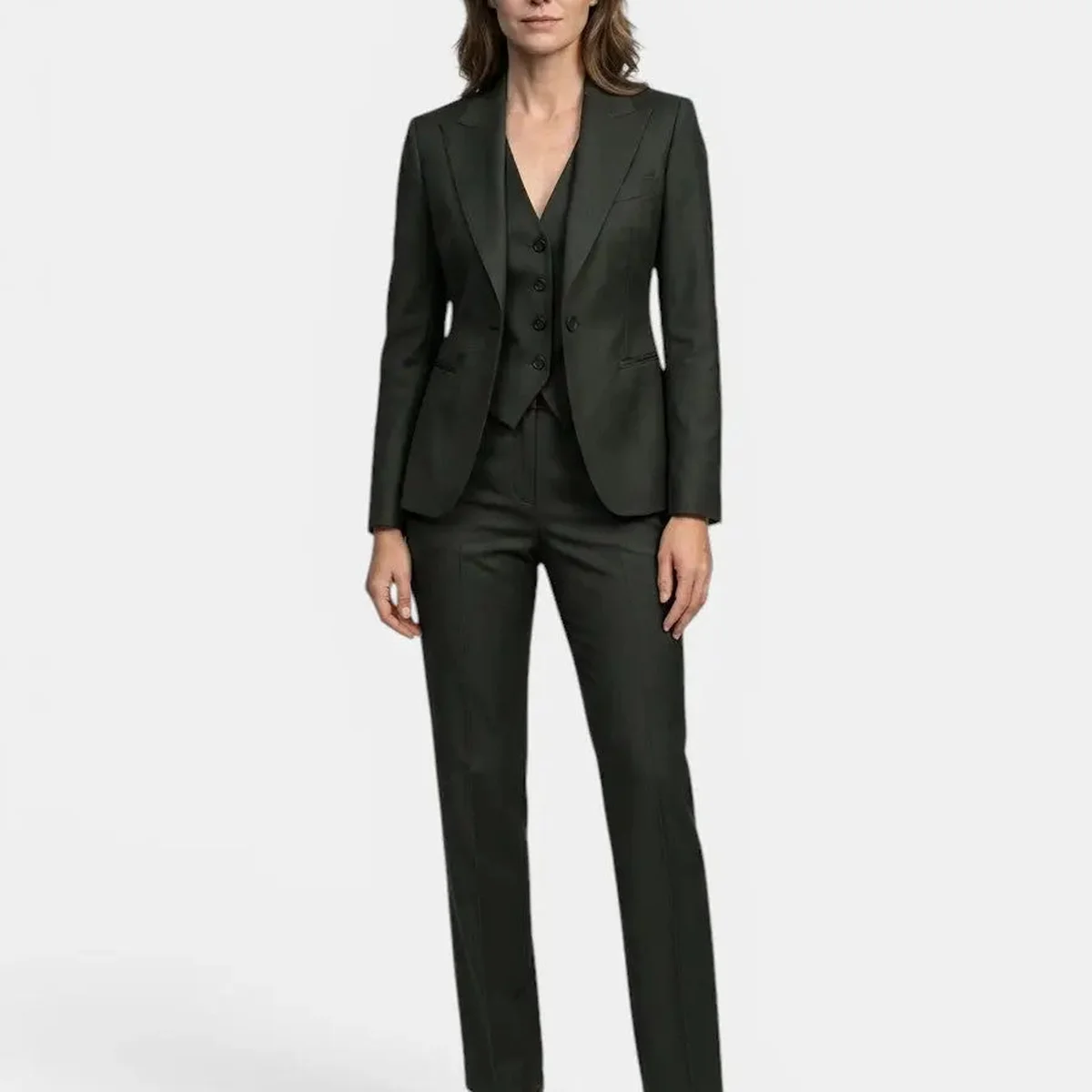 Women's Elegant Three-Piece Suit | Tailored Blazer, Vest & Slim-Fit Trousers | All-Season Stylish Outfit thumbnail 2
