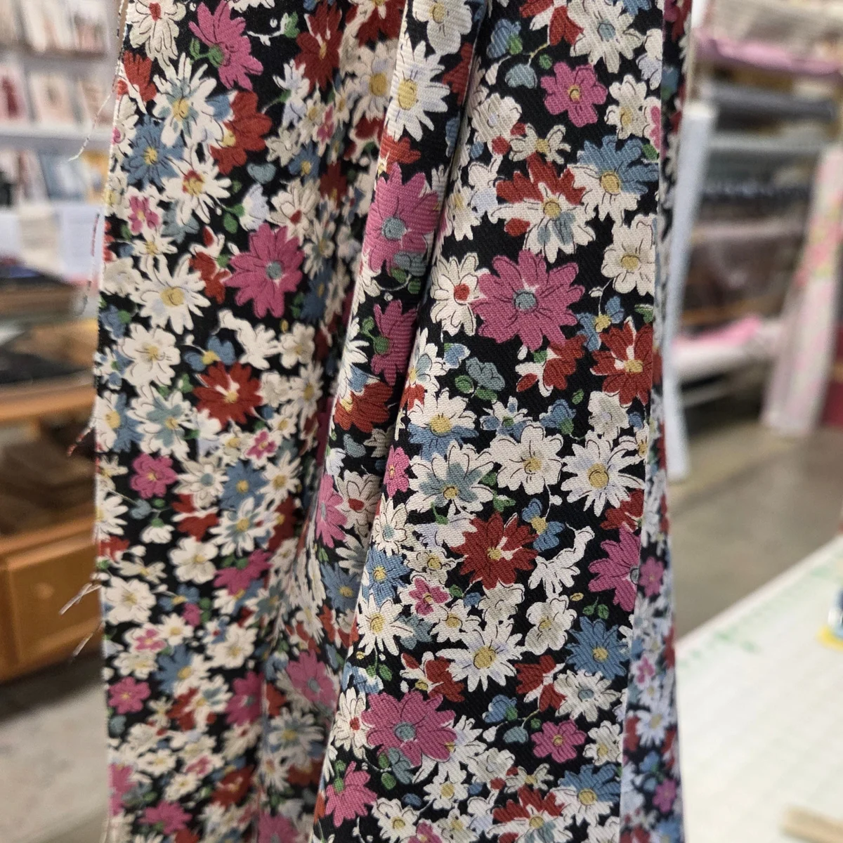 Japan Fabrics: Pink Scattered Floral Cotton Sheeting Twill Woven- by the yard thumbnail 3