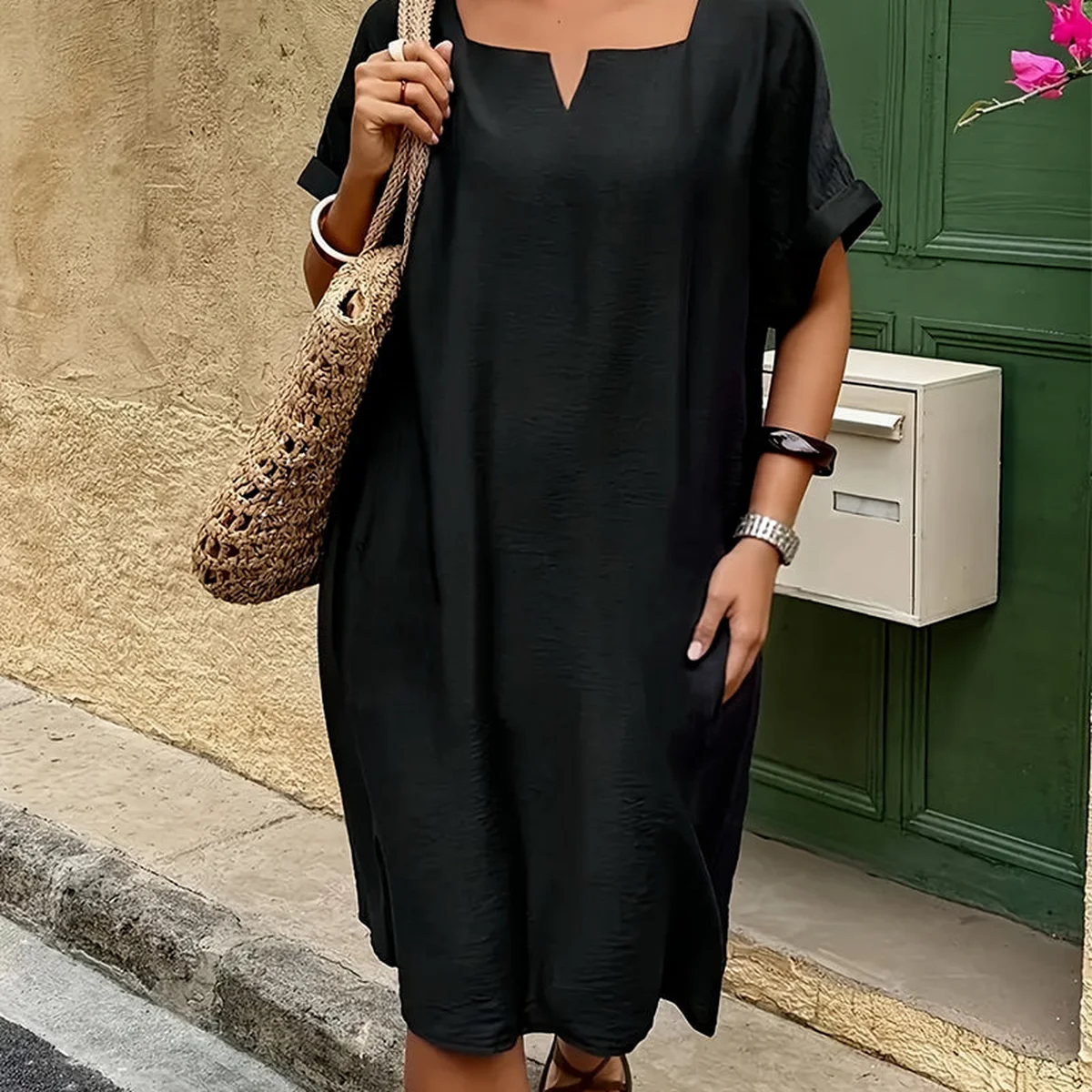 Casual Daily 100% Cotton Straight Cut Dress thumbnail 3
