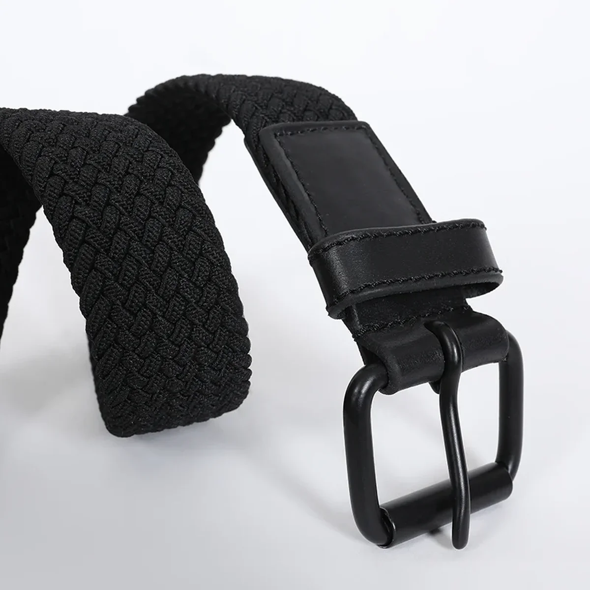 Jet Black Braided Stretchable Belt thumbnail 1