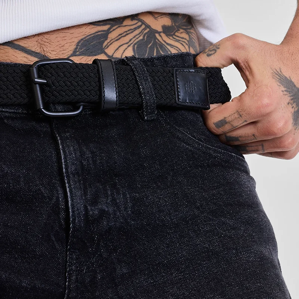Jet Black Braided Stretchable Belt thumbnail 2