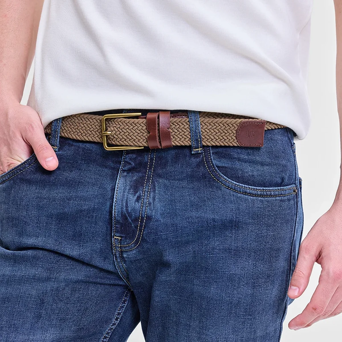 Sand Brown Braided Belt