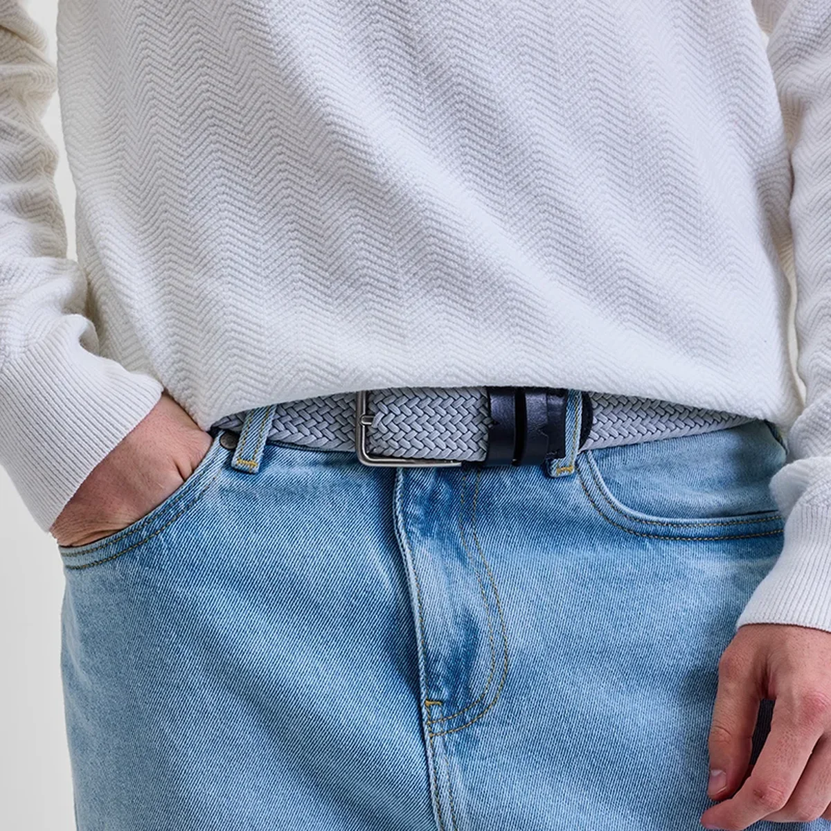 Light Grey Braided Belt