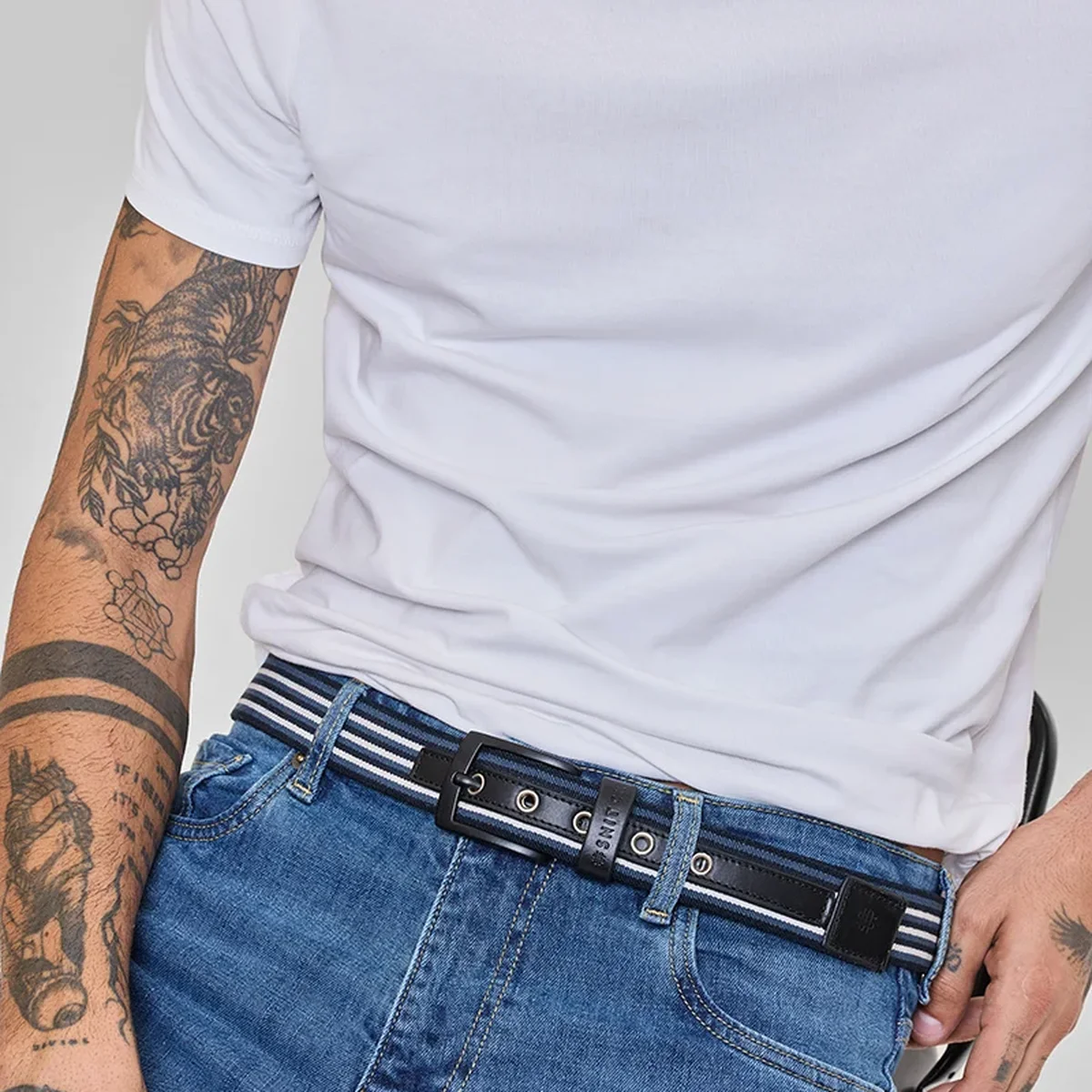 Blue Textured Belt