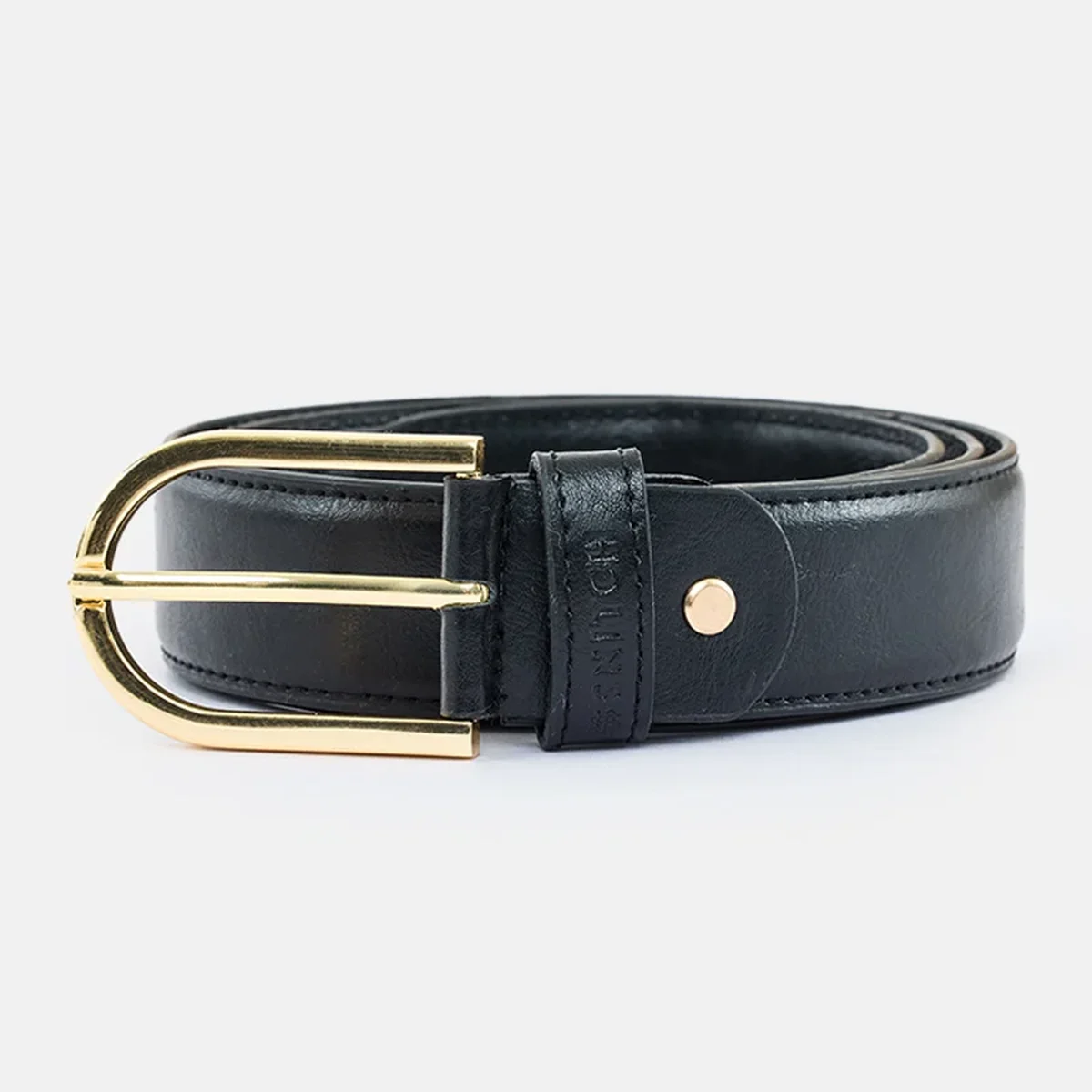 Vegan Gold Buckle Formal Belt