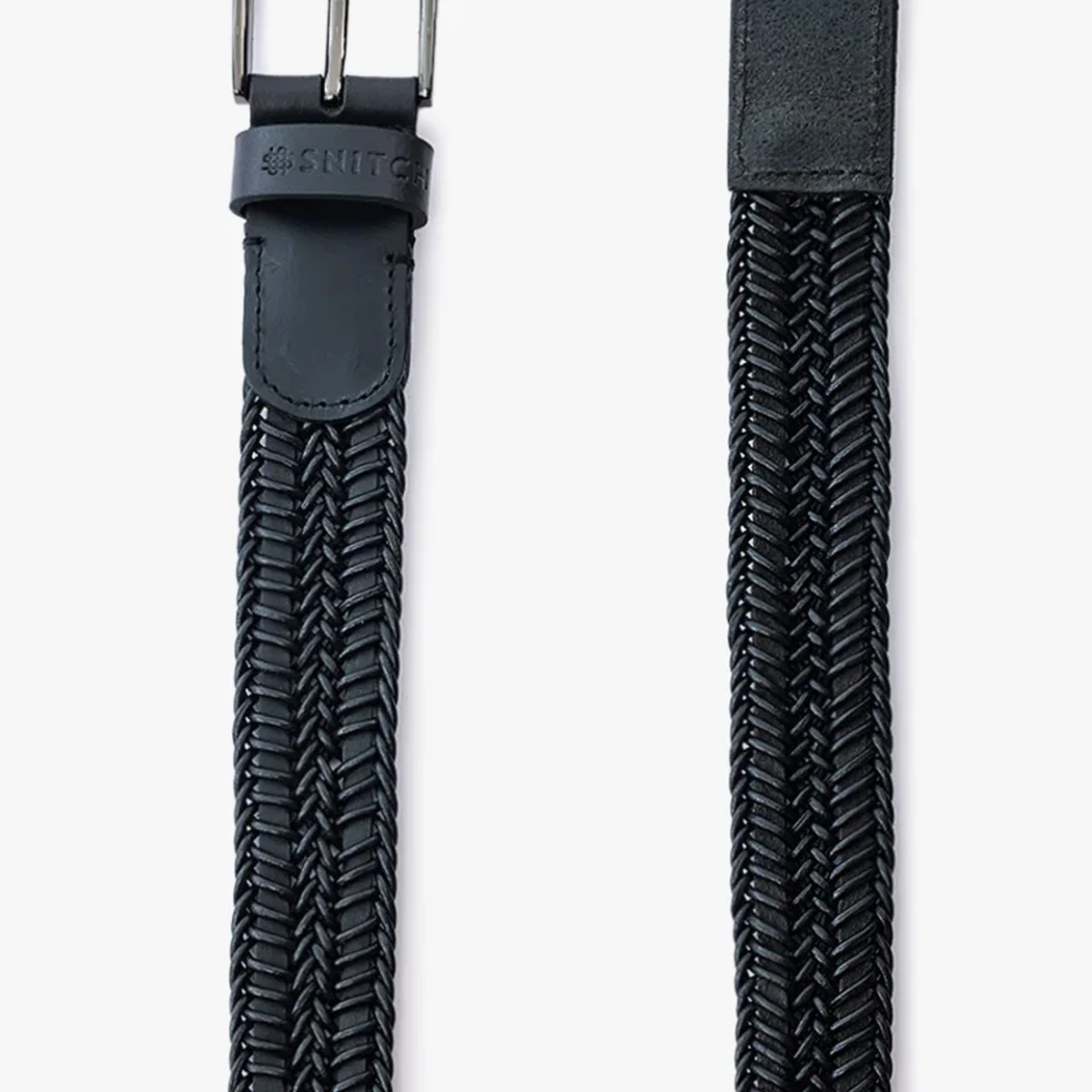 Prong Buckle Braided Leather Belt thumbnail 2