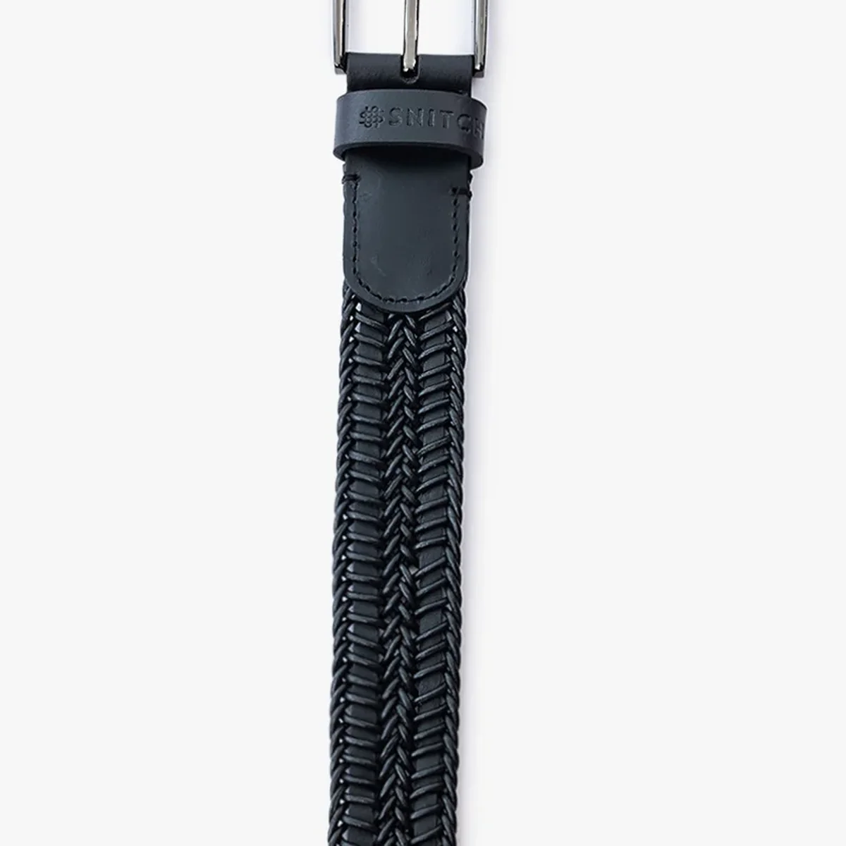 Prong Buckle Braided Leather Belt thumbnail 3