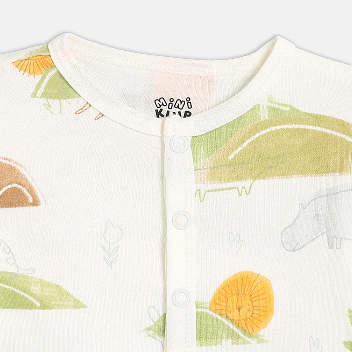 Baby Boys Printed Bodysuit with Shirt, Pants, Cap and Booties Set of 5, Cream thumbnail 3