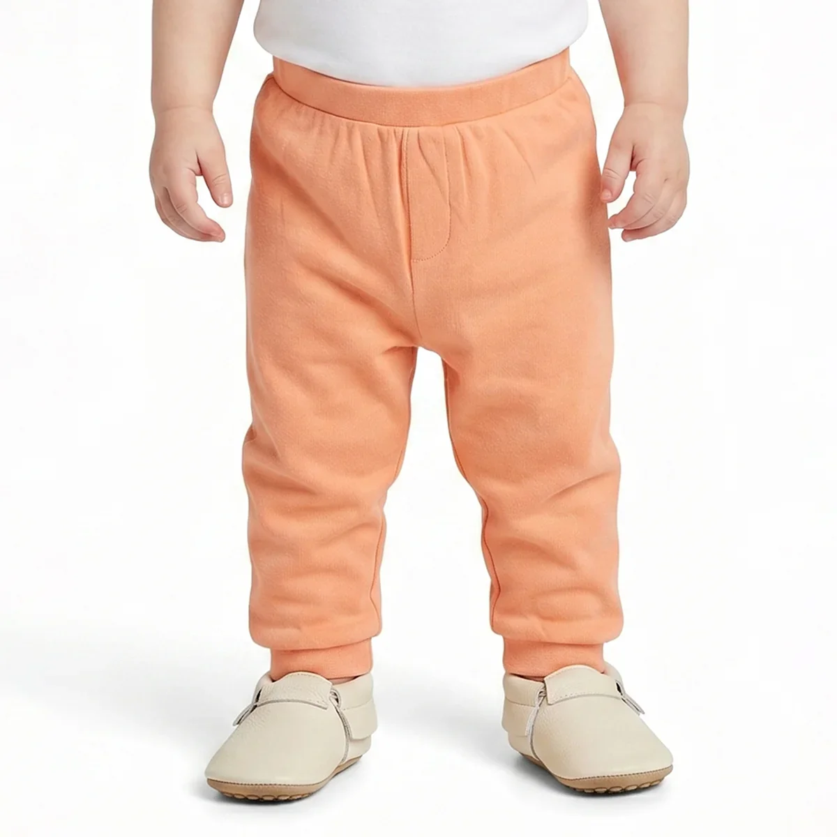Baby Boys Peach and Cream Cotton Knit Bottom Pack of 2 Regular Fit Everyday Wear thumbnail 3