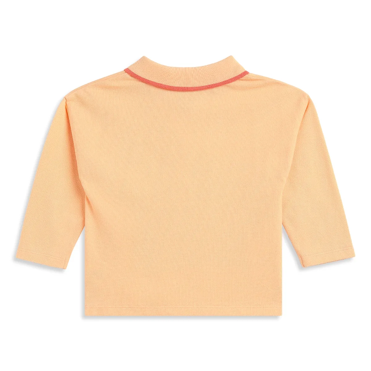 Baby Boys Peach Cotton Polo T-Shirt Embroidered Regular Fit Casual Kids Wear thumbnail 1