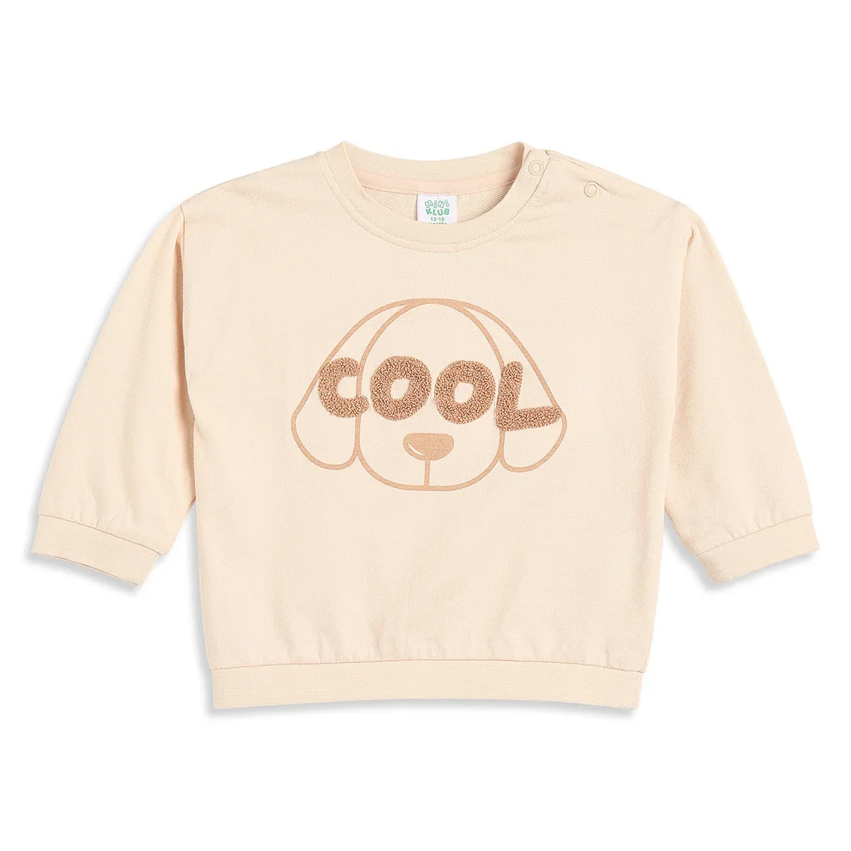 Baby Boys Peach Dog Graphic Sweatshirt Regular Fit Casual Kids Wear