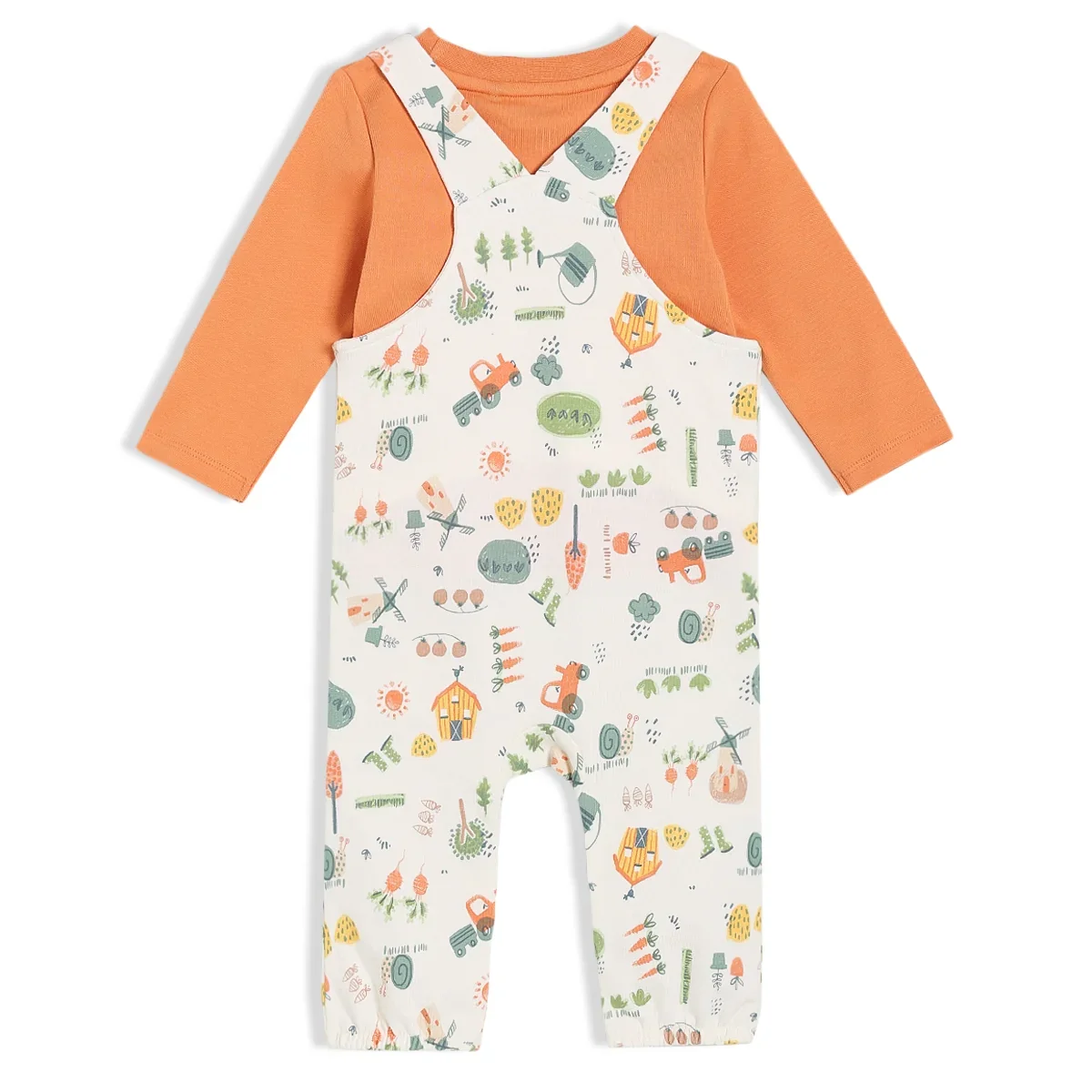 Baby Boys Plantopia Printed Dungaree Set, Multicolor thumbnail 1