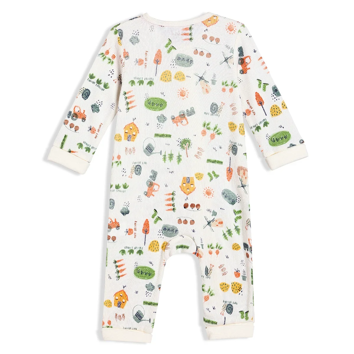 Baby Boys Plantopia Printed Romper, White thumbnail 1