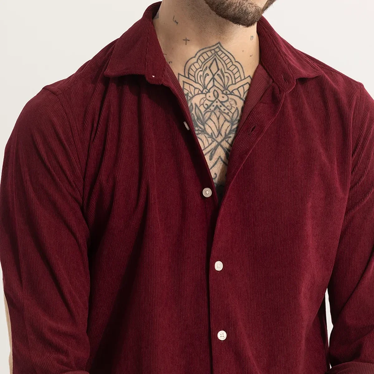 PatchPro Maroon Corduroy Shirt thumbnail 2