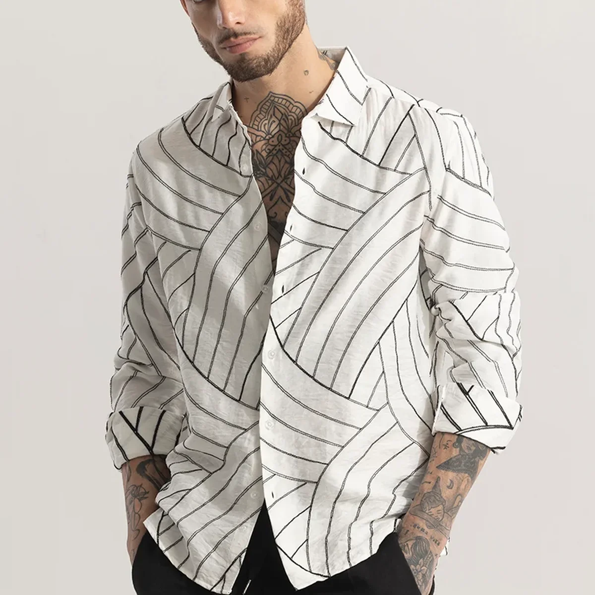 Scribline White Embroidered Shirt thumbnail 2