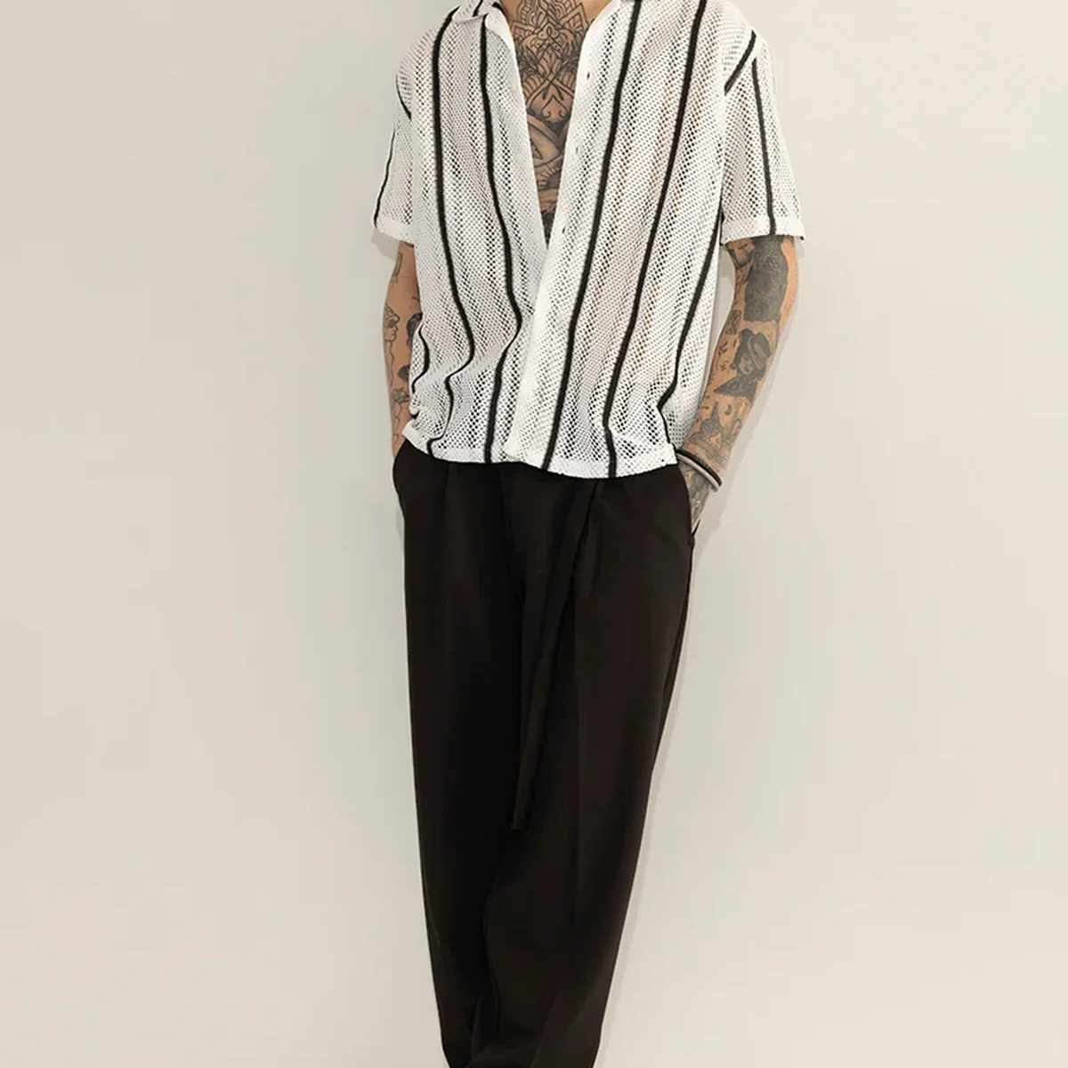 Cube Couture White Crochet Shirt
