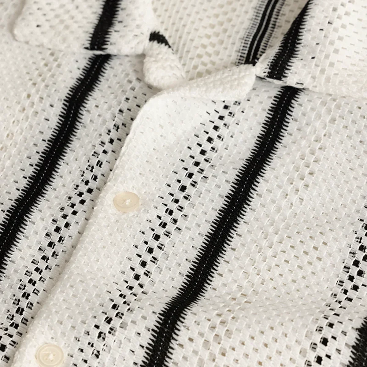 Cube Couture White Crochet Shirt thumbnail 1