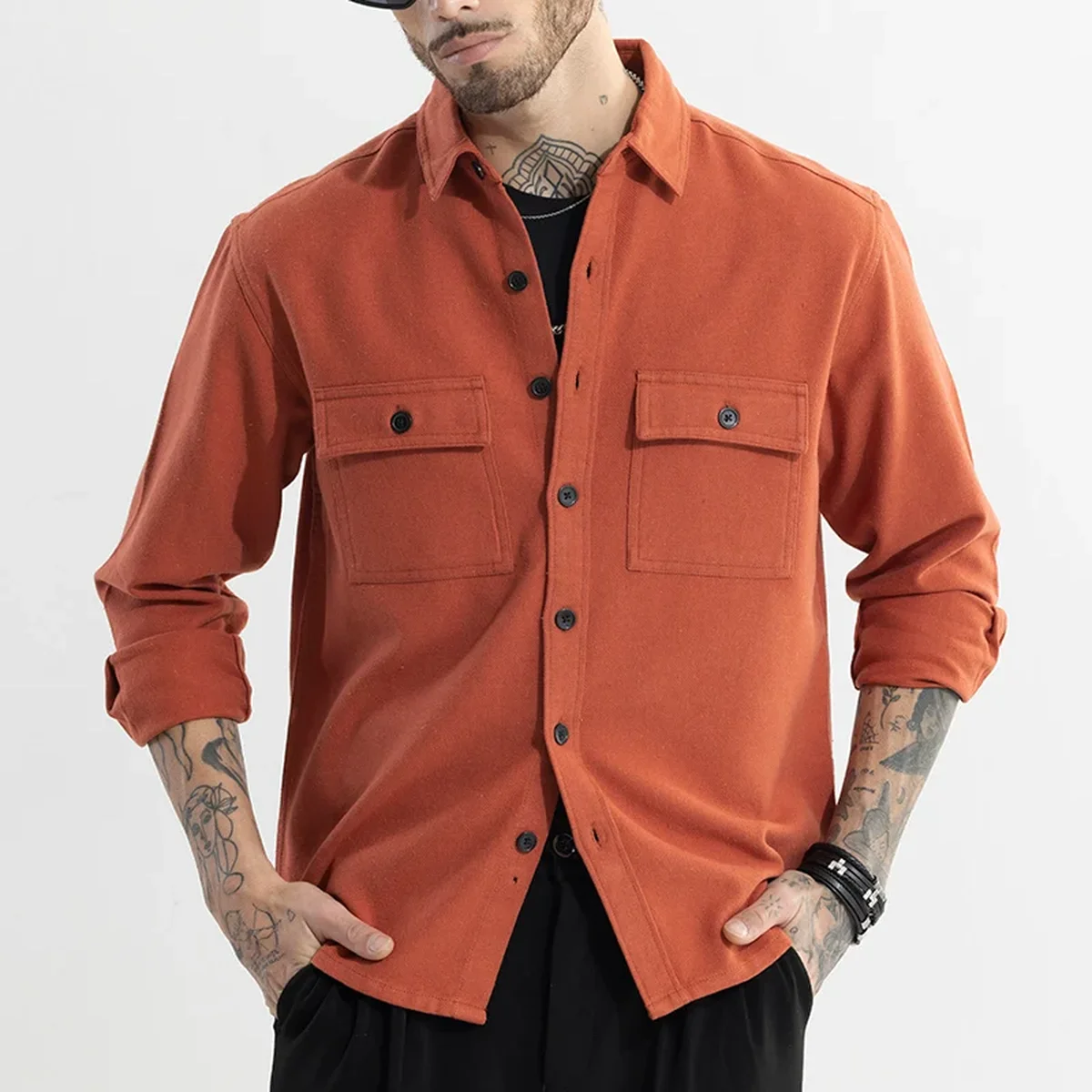 Overflap Orange Overshirt thumbnail 3