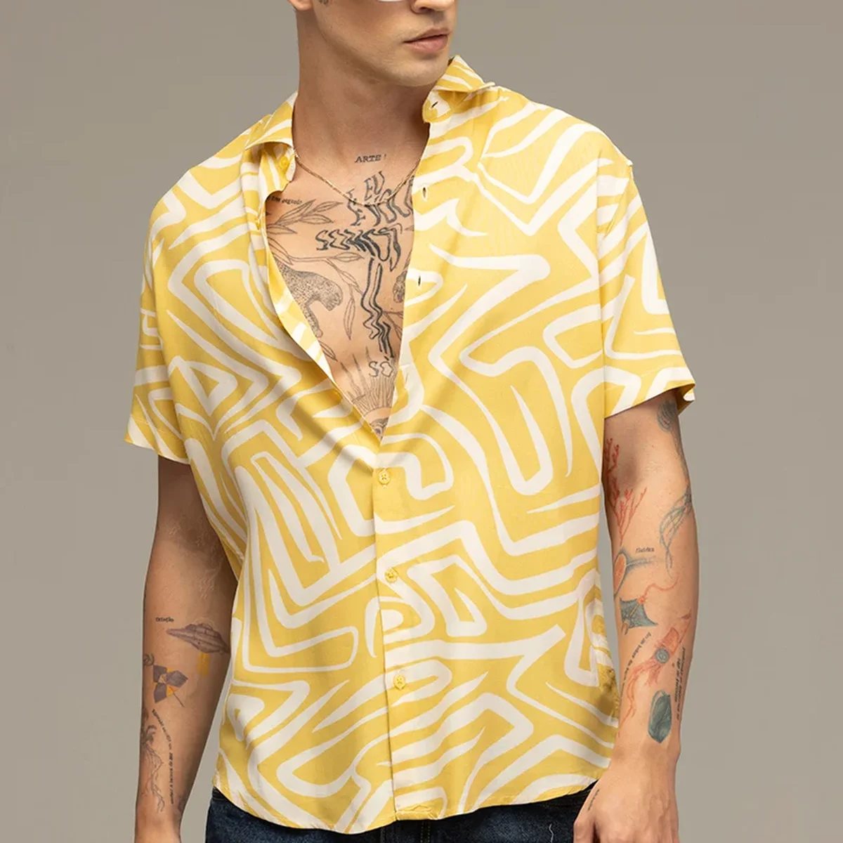 Maze Line Yellow Shirt thumbnail 3