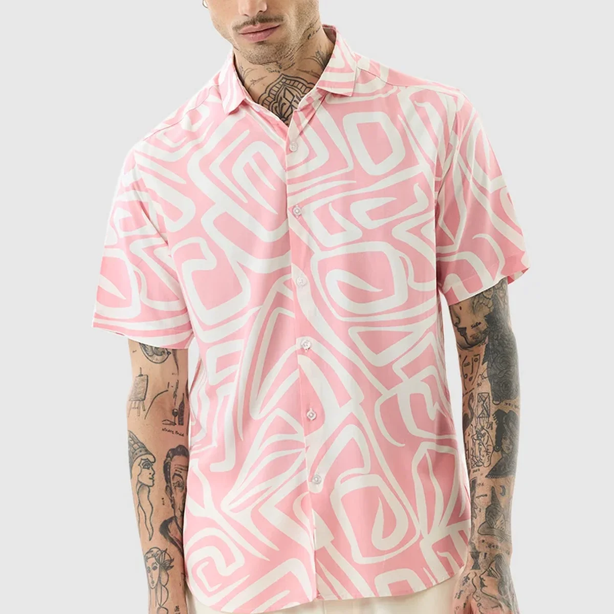 Maze Line Pink Shirt thumbnail 3