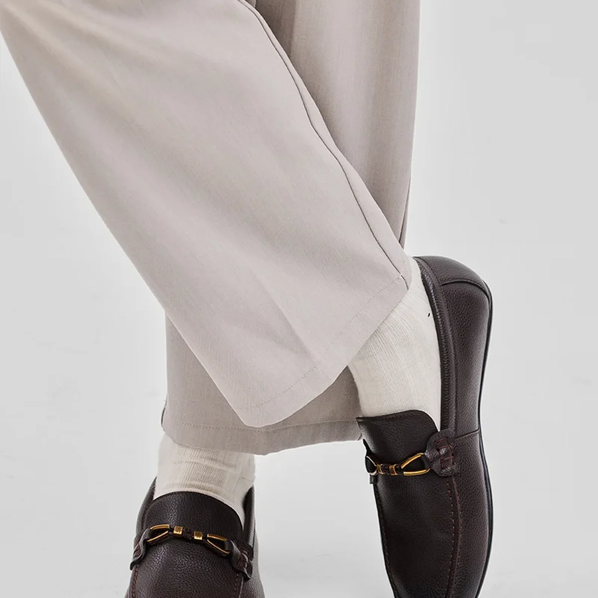 Brown Textured Loafers thumbnail 2