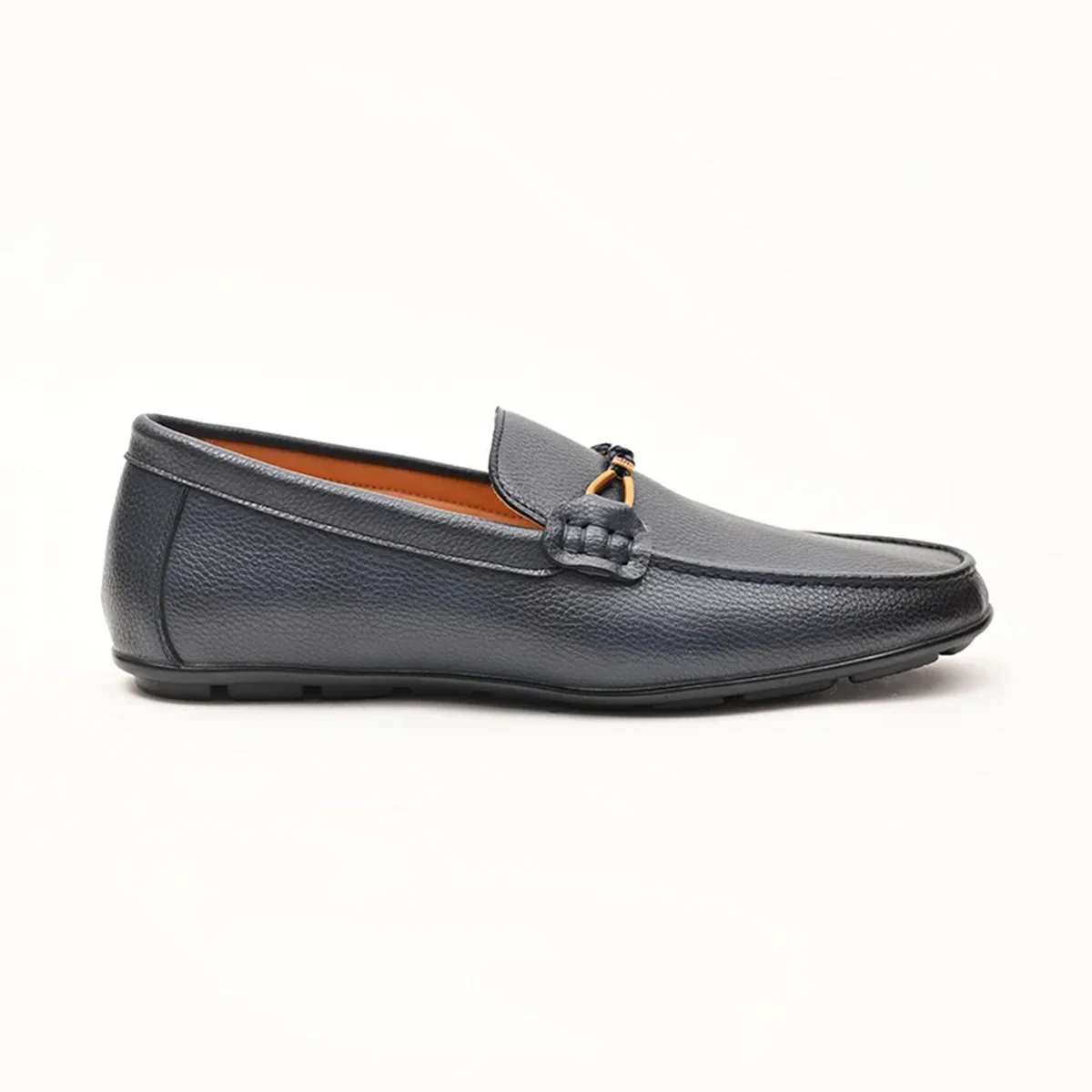 Navy Blue Textured Loafers