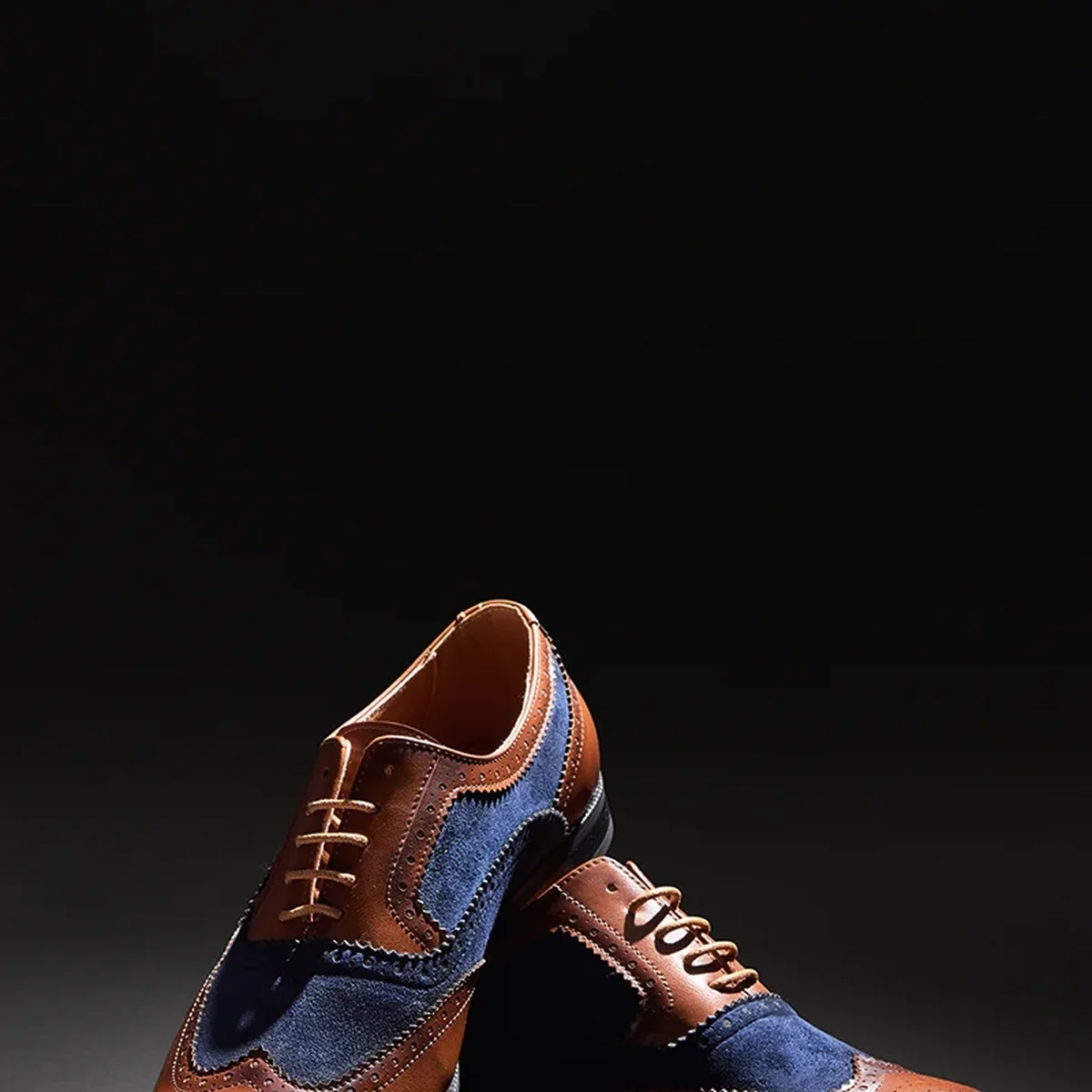 Brown Textured Oxford Shoes thumbnail 1