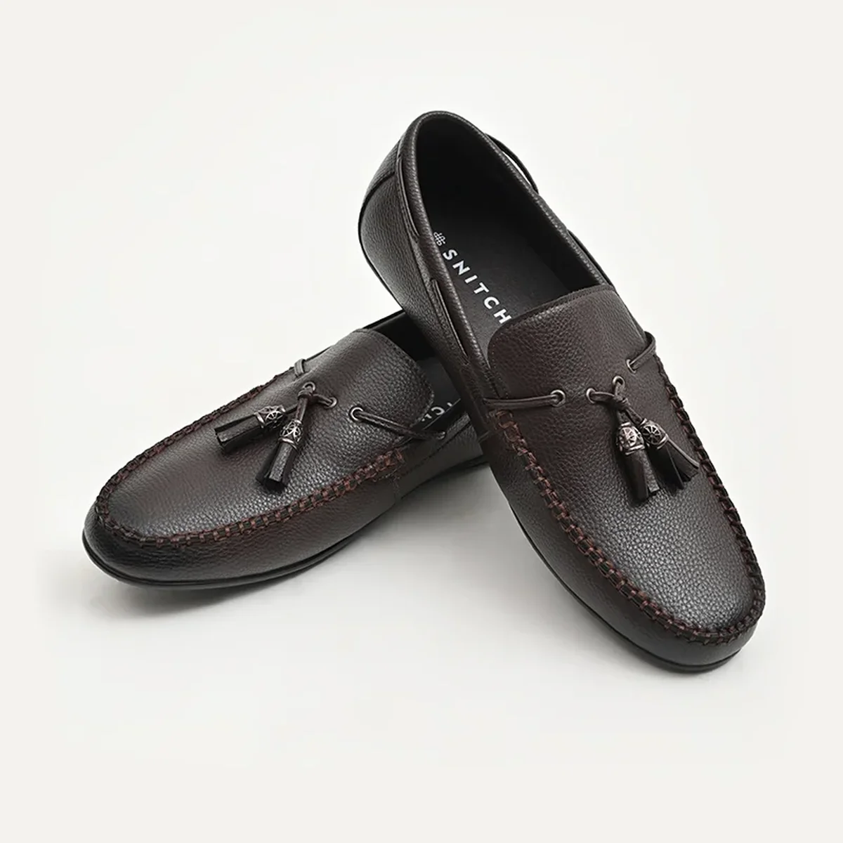 Brown Textured Loafers thumbnail 2