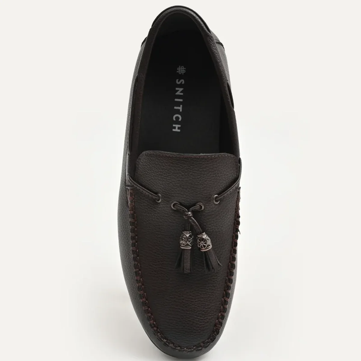 Brown Textured Loafers thumbnail 3
