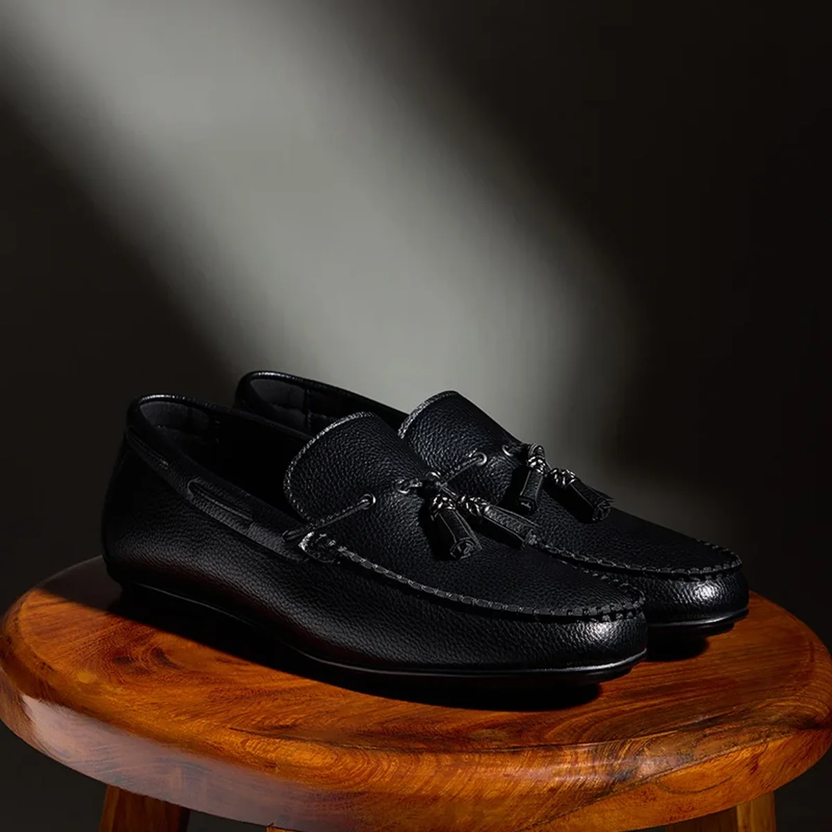 Black Textured Loafers thumbnail 1