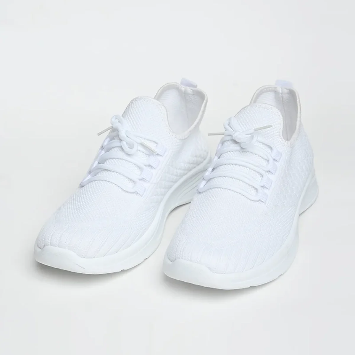 White Textured Knit Shoes thumbnail 2