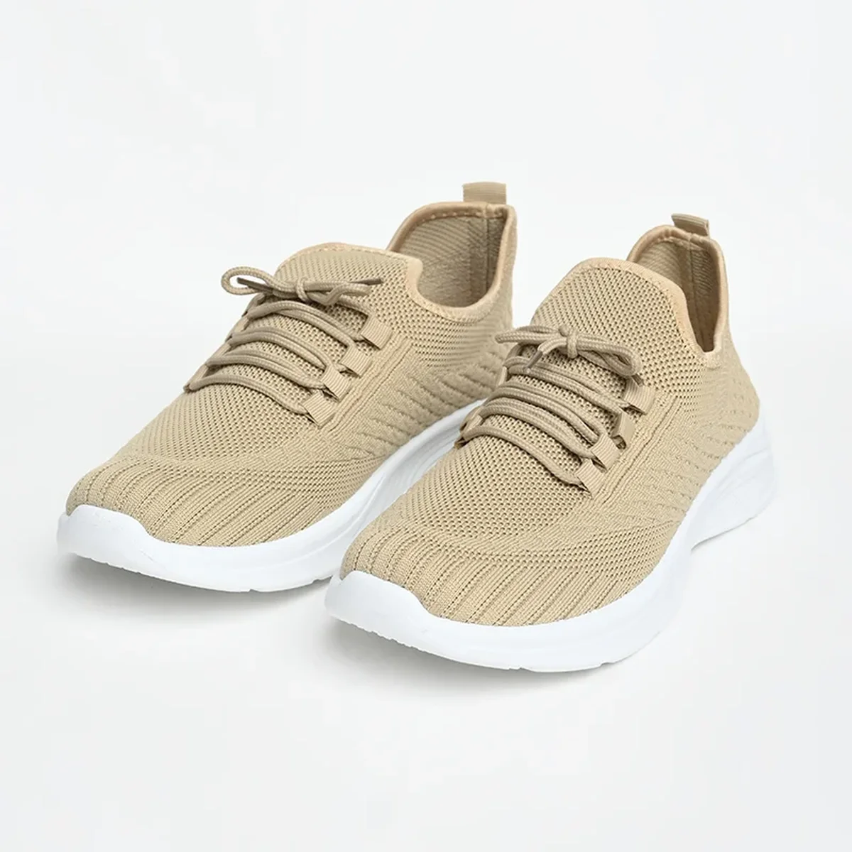 Beige Textured Knit Shoes thumbnail 2