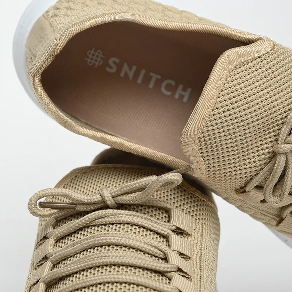 Beige Textured Knit Shoes thumbnail 3