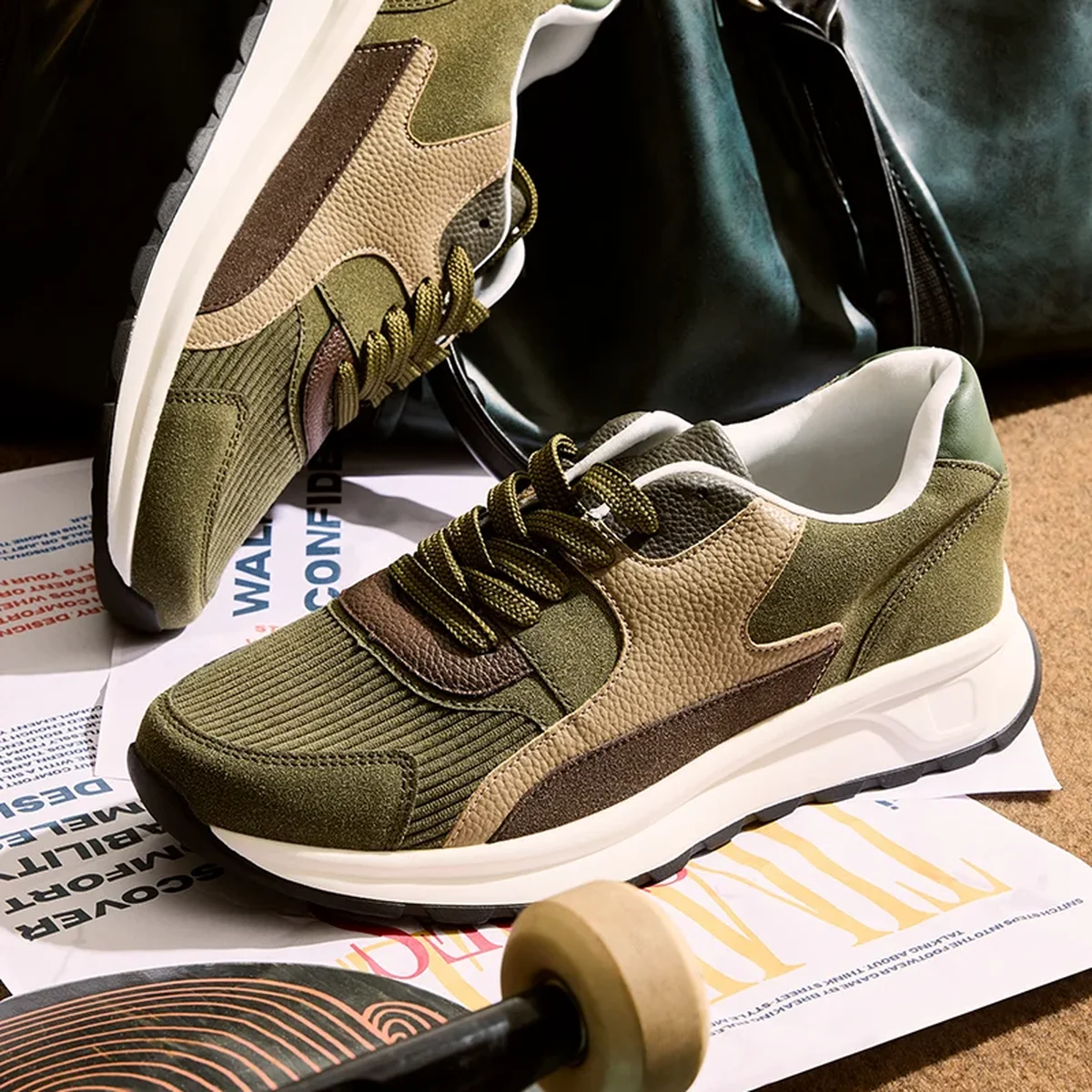 Green Textured Sneakers thumbnail 1