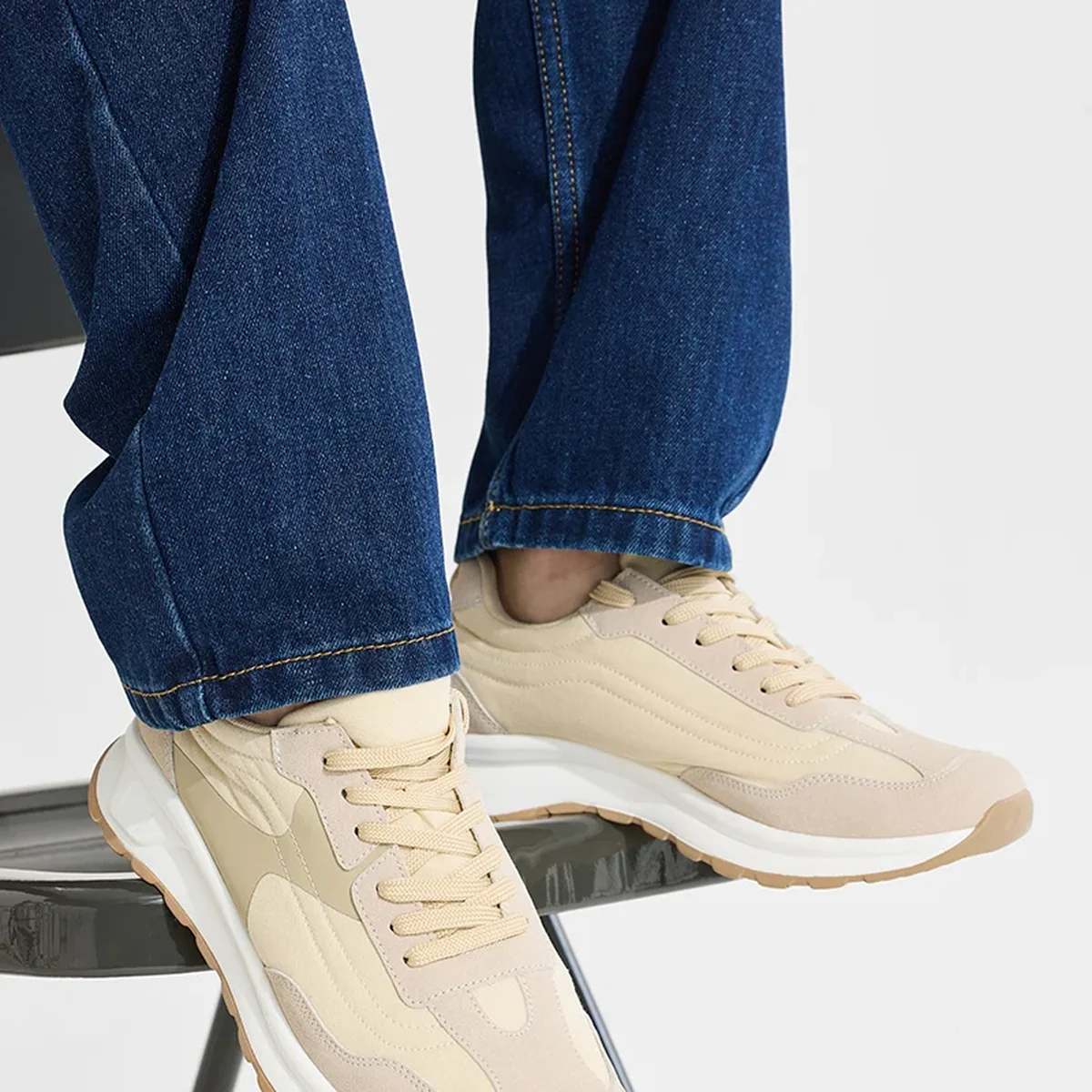 Beige Solid Casual Shoes thumbnail 1