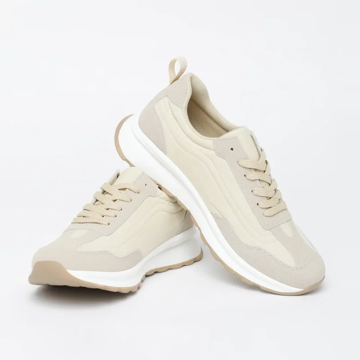 Beige Solid Casual Shoes thumbnail 2