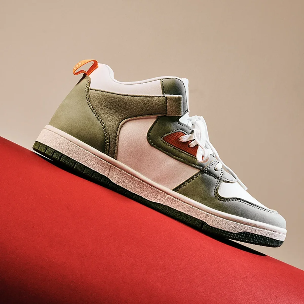 White & Green Colorblock Sneakers thumbnail 1