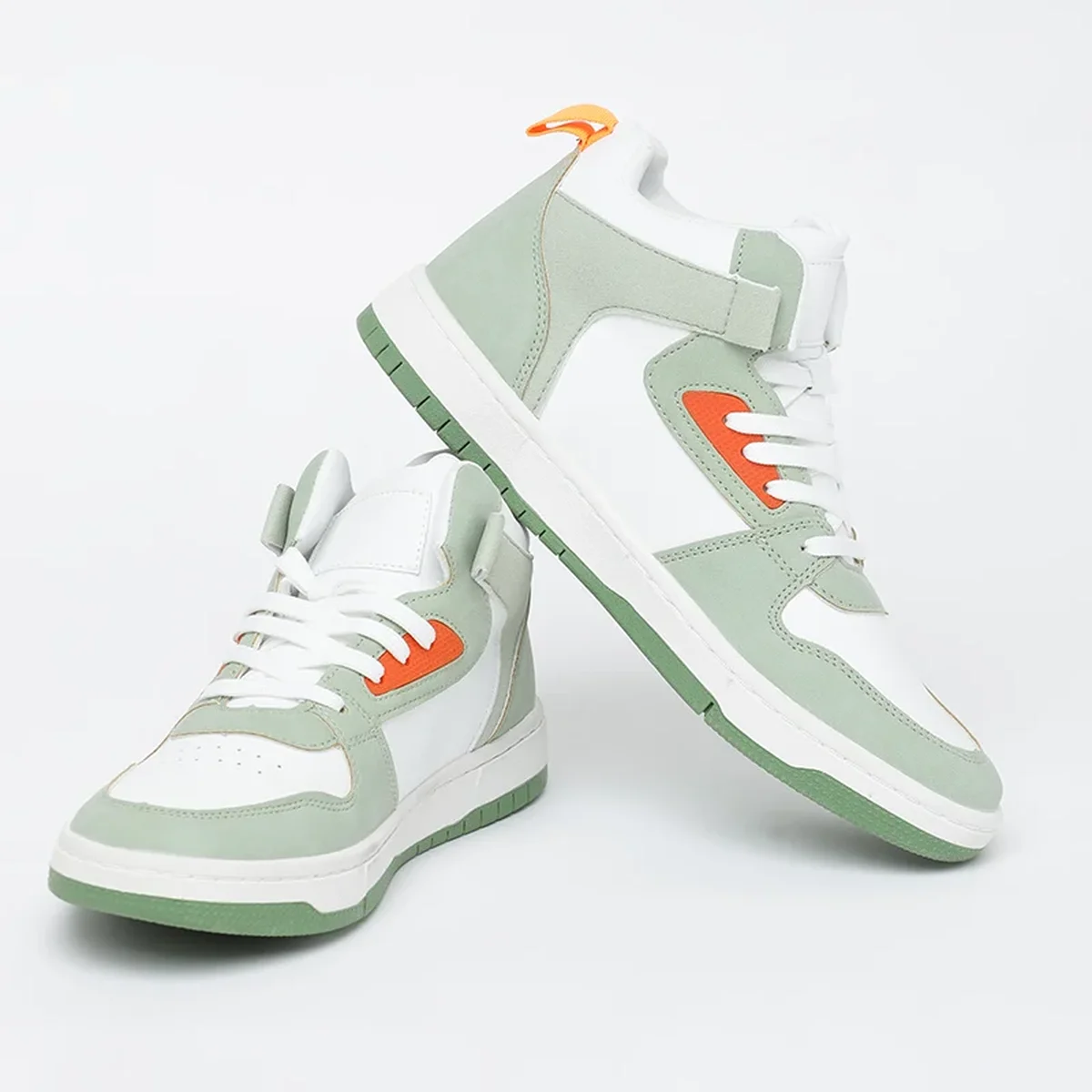 White & Green Colorblock Sneakers thumbnail 2
