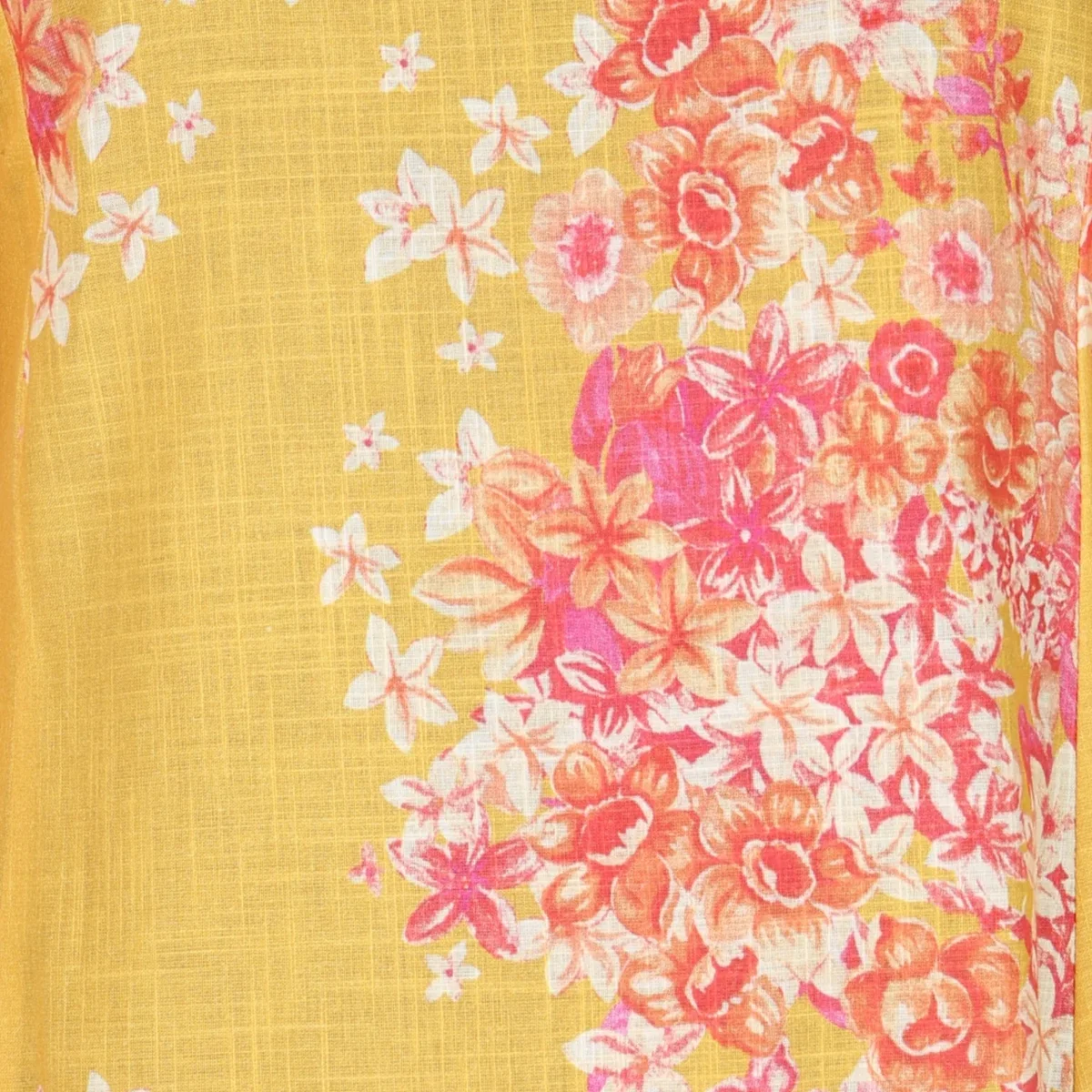 Yellow Floral Printed Pure Cotton A-line Kurta with Trousers Set thumbnail 2