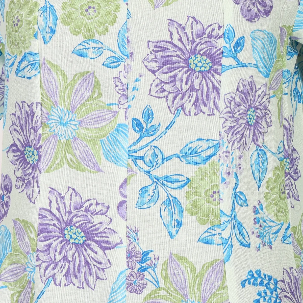 White Floral Printed Pure Cotton Flared Kurta with Trousers Set thumbnail 2
