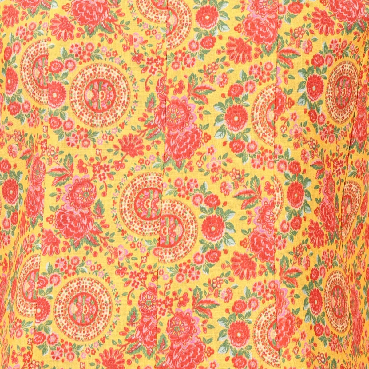 Yellow Floral Printed Rayon Flared Kurta With Pants Co-ord Set thumbnail 2