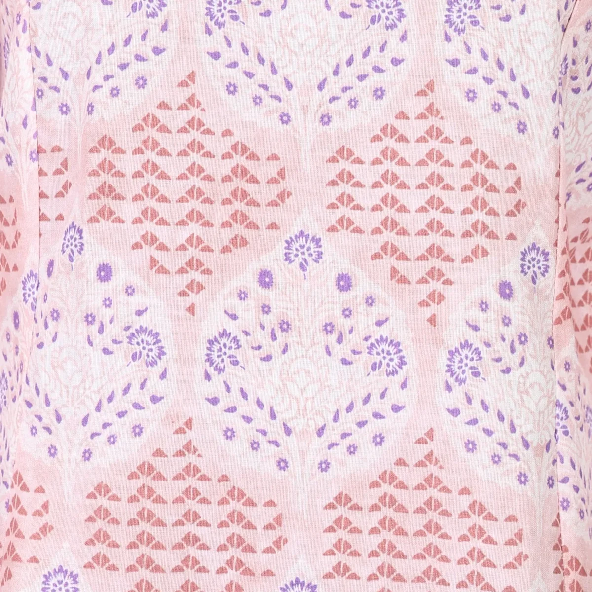 Pink Floral Printed Pure Cotton A-line Kurta with Pants Co-ord Set thumbnail 2
