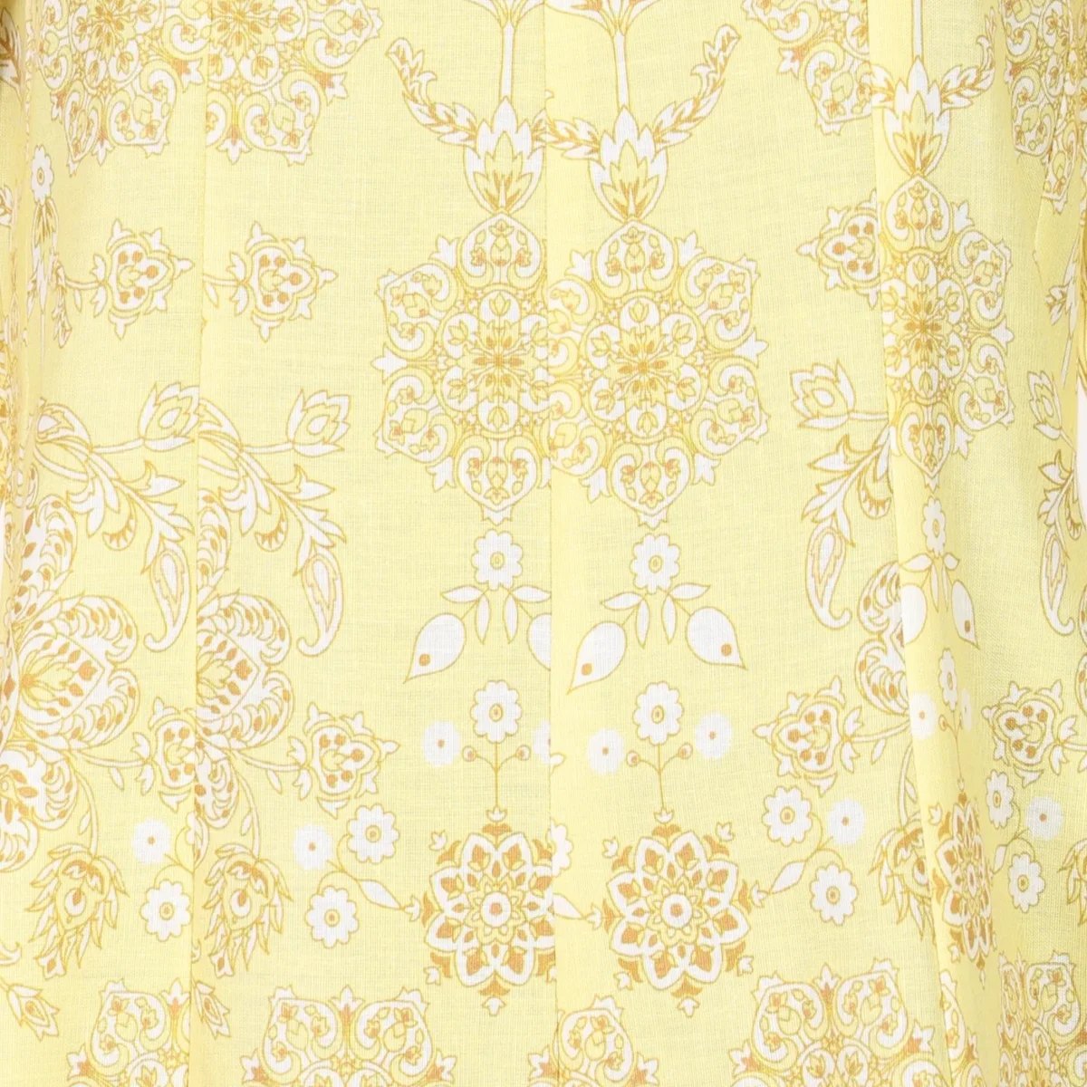 Light Yellow Floral Printed Pure Cotton Straight Kurta With Pants and Dupatta Set thumbnail 2