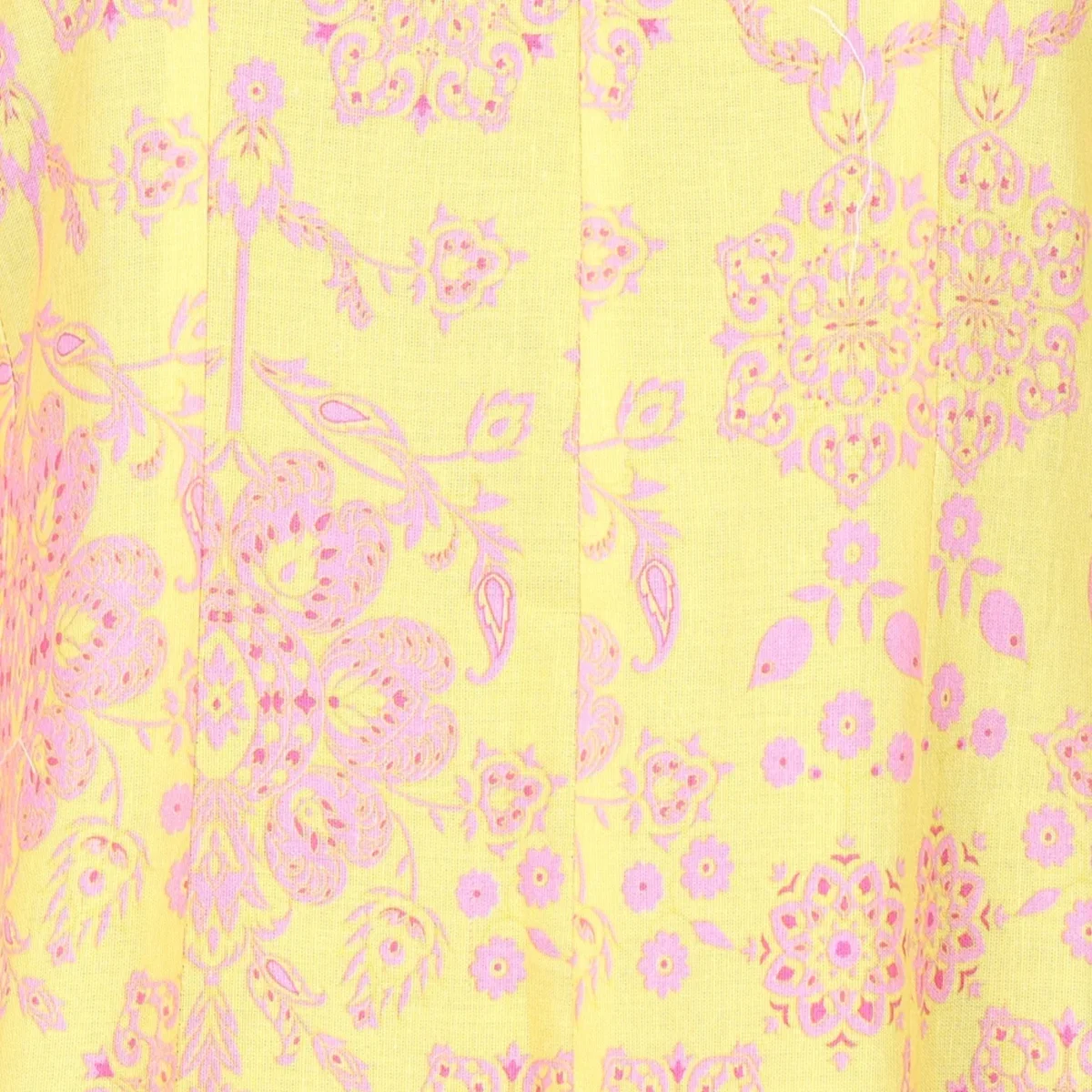 Yellow Floral Printed Pure Cotton Flared Kurta With Pants and Dupatta Set thumbnail 2