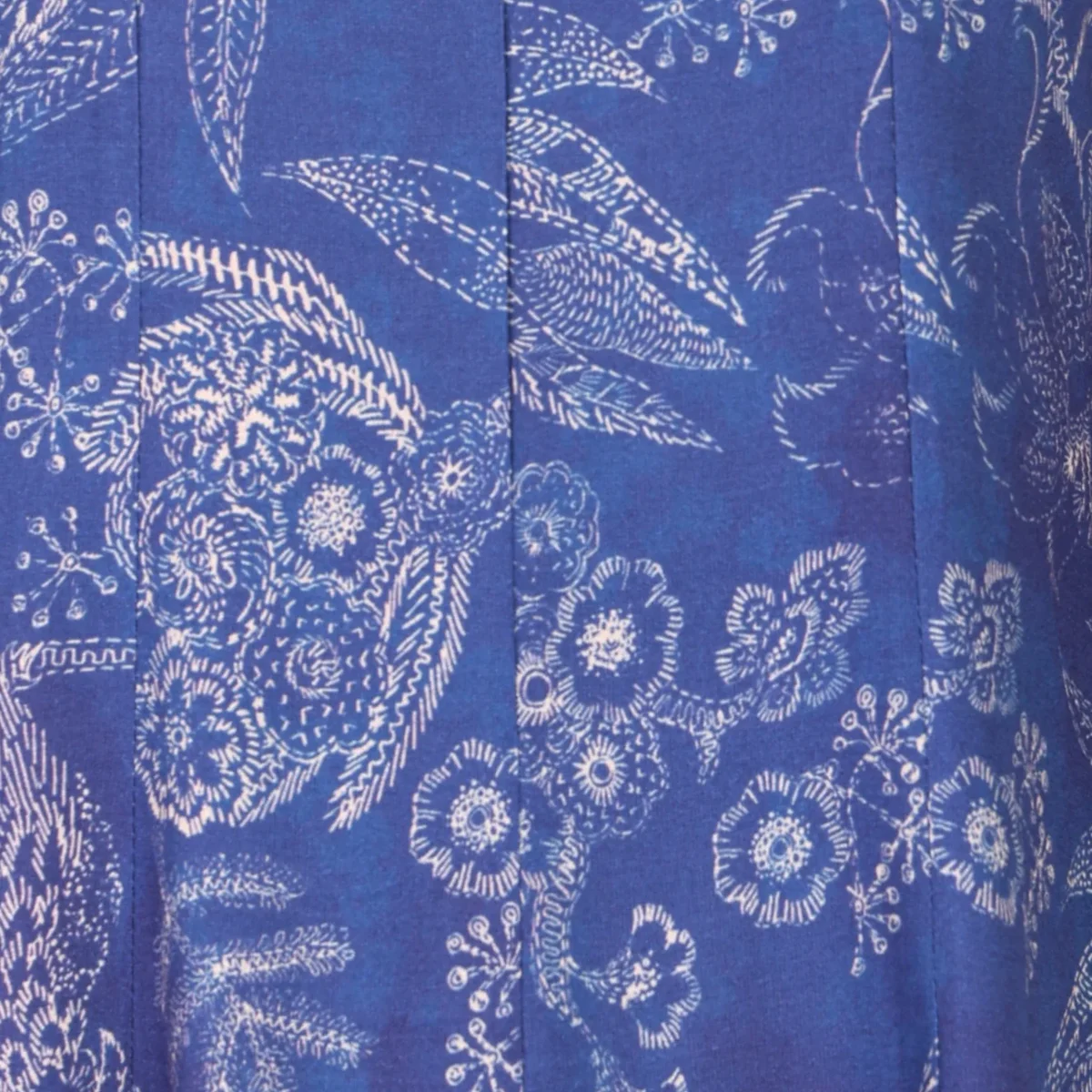 Blue Floral Printed Pure Cotton Straight Kurta With Pants and Dupatta Set thumbnail 2