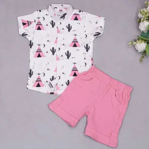 Kids Boys Printed Cotton Short Sleeve