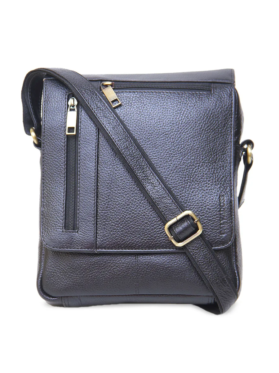 Calvadoss Textured Leather Structured Sling Bag (Onesize)